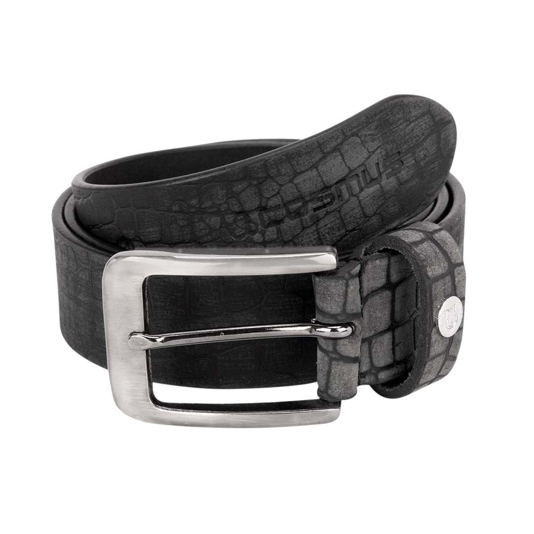 BEL-0004-LEATHER BELT - BLACK